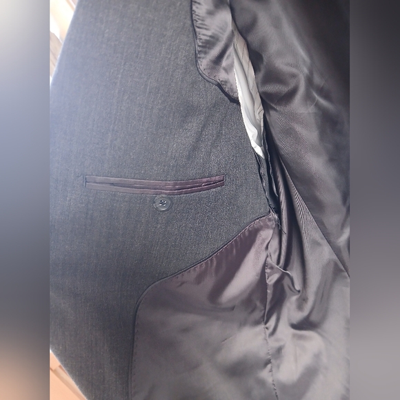 Banana Republic 46R Gray Wool blend Suit Jacket Tailored Slim Fit Made in Egypt - Picture 10 of 16